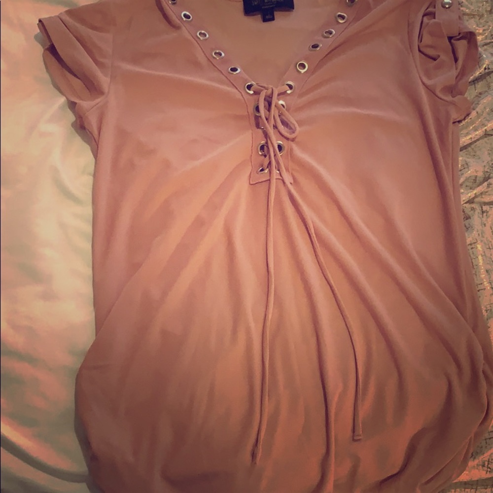 Pink maternity blouse